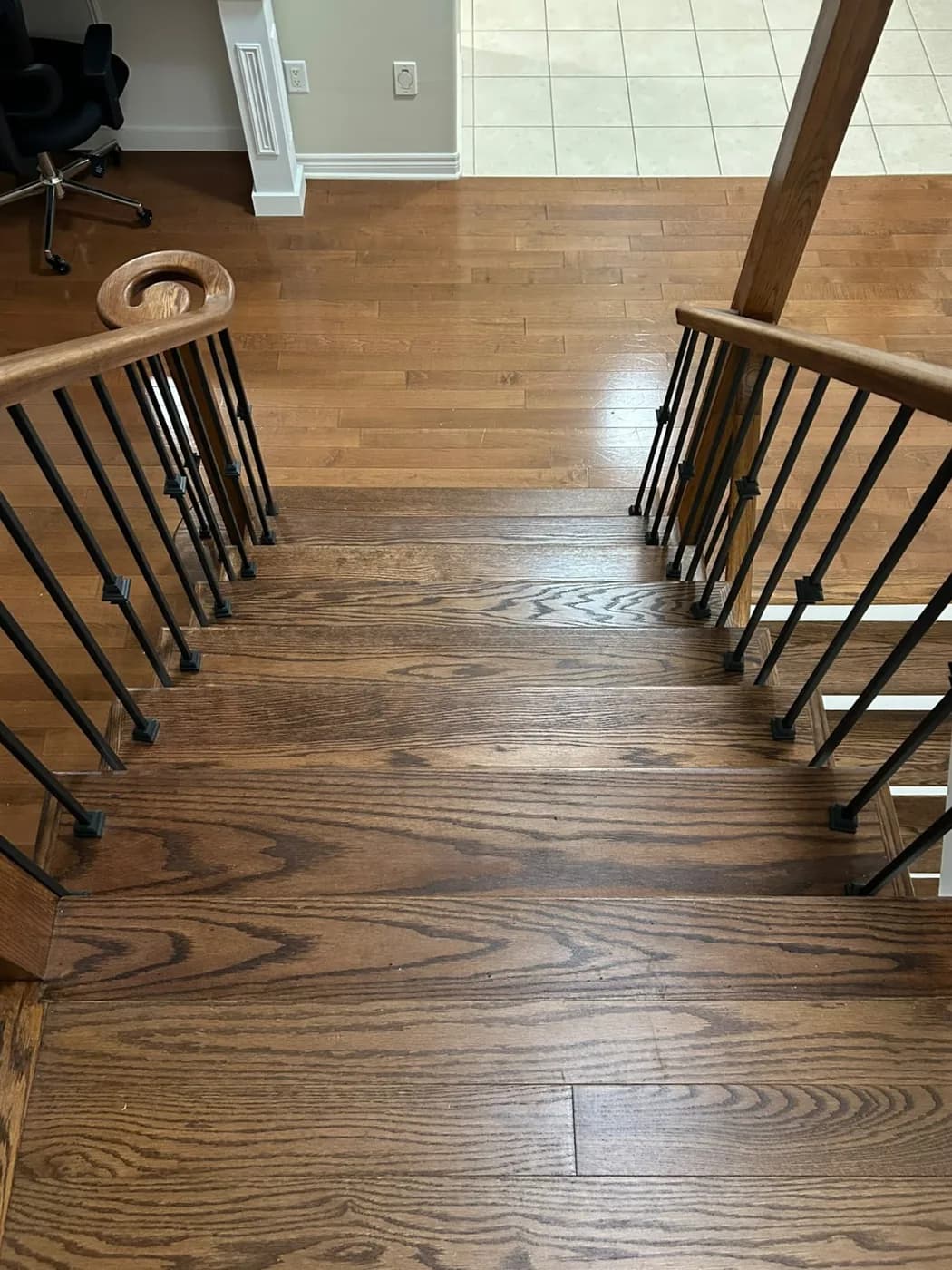 Descending toward the main floor