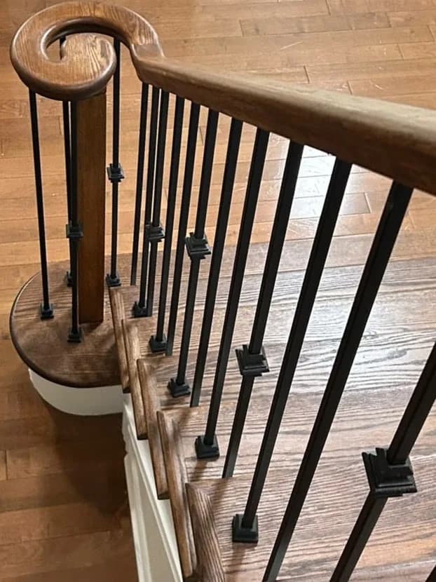 Volute detail at the newel