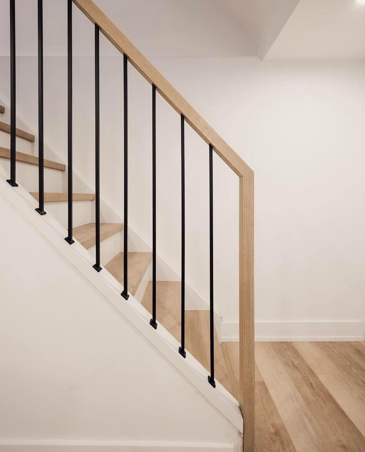 Contemporary Black Iron Spindle Balustrade